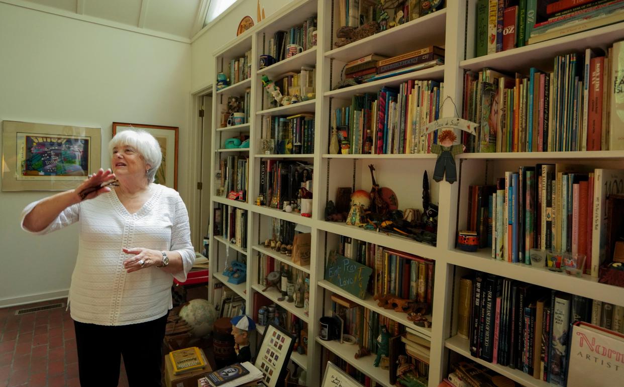 Florence Silver showcases her books on Tuesday, June 7, 2022. Her goal is to collect all of the first printings of the first editions of Newbery and Caldecott medal winners and honor books, and she has already donated hundreds to Lilly Library at Indiana University.