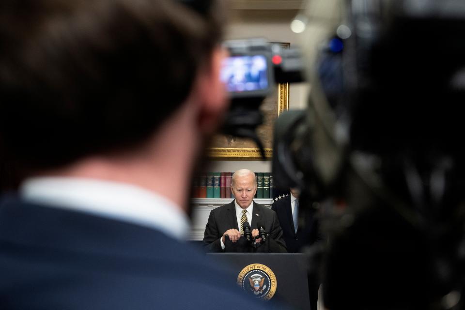 US President Joe Biden pauses before answering a question after speaking about strengthening energy security and lowering cost in the Roosevelt Room of the White House in Washington, DC, on October 19, 2022.