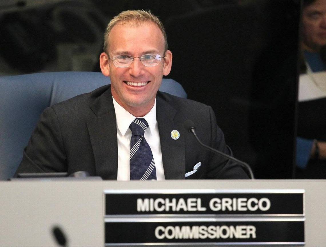 Mike Grieco is pictured during a Miami Beach City Commission meeting in 2017.