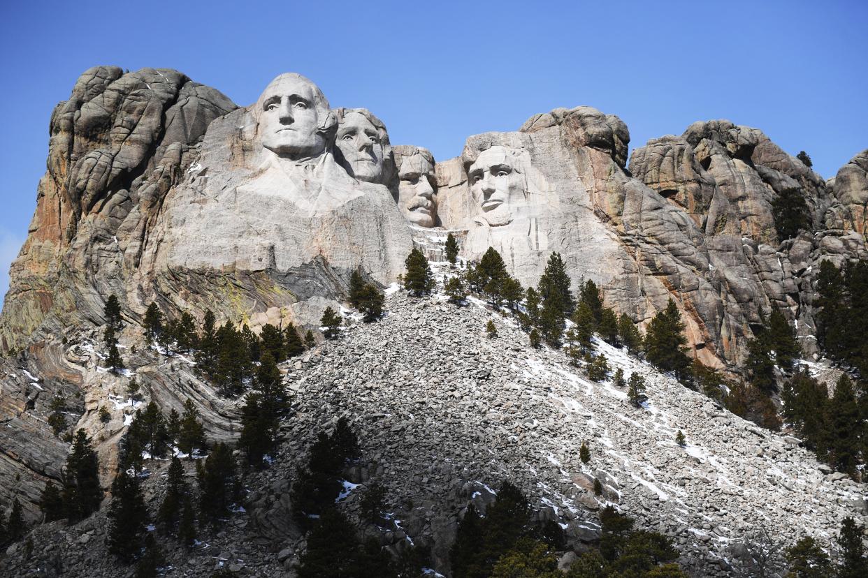 Mount Rushmore Sunday, March 17, in Keystone.