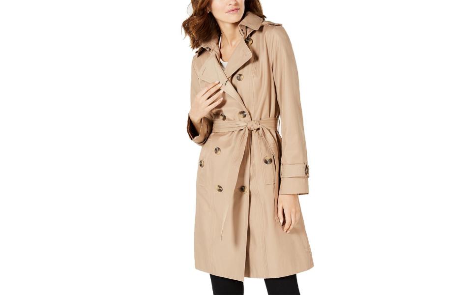 Best Hooded Trench Coat: London Fog Double-Breasted Hooded Trench Coat