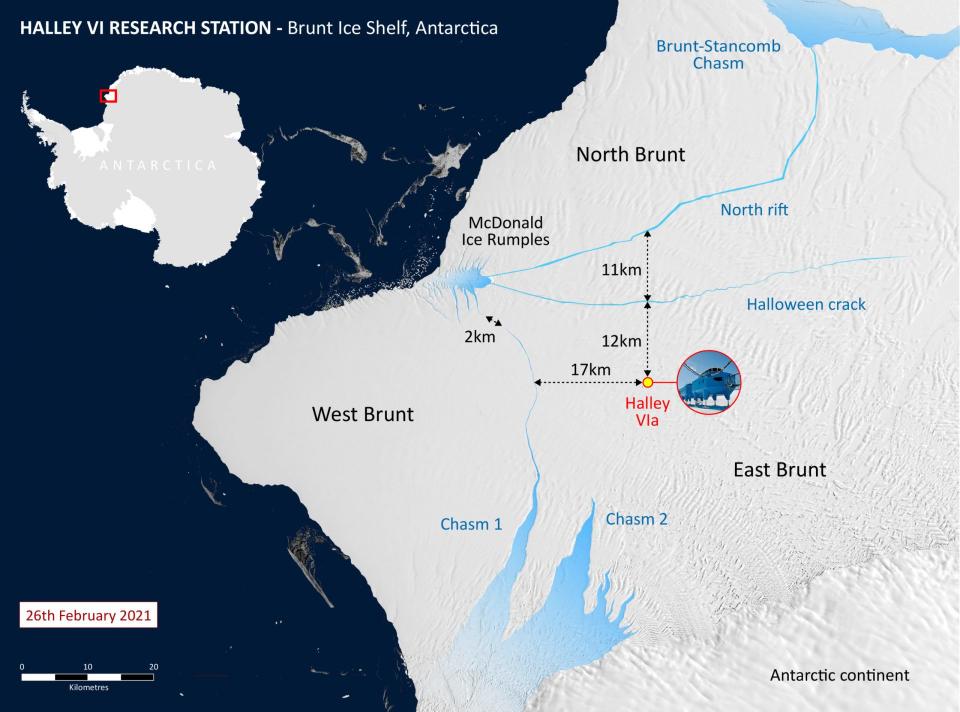 An iceberg the size of Los Angeles has broken off from the Brunt Ice Shelf in Antarctica.