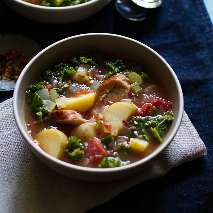 Roasted Tomato, Kale and Sausage Soup