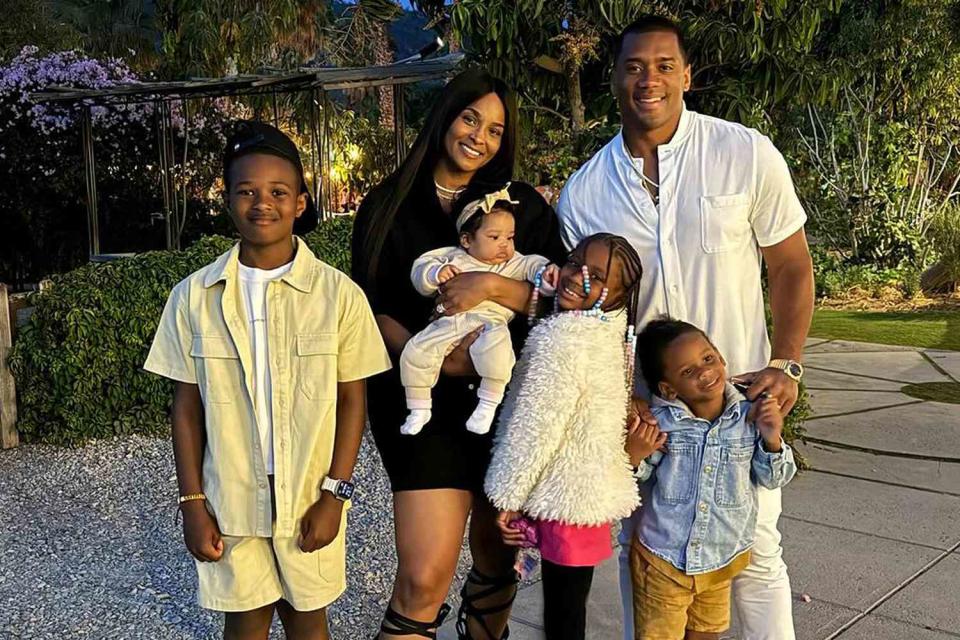 <p>Instagram/dangerrusswilson</p> Ciara and Russell Wilson pose with their kids on the Saturday before Easter 2024