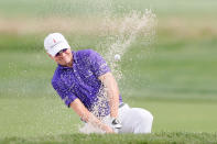 FARMINGDALE, NY - AUGUST 23: Zach Johnson hits a shot out of the bunker on the 16th hole during the First Round of The Barclays on the Black Course at Bethpage State Park August 23, 2012 in Farmingdale, New York. (Photo by Kevin C. Cox/Getty Images)