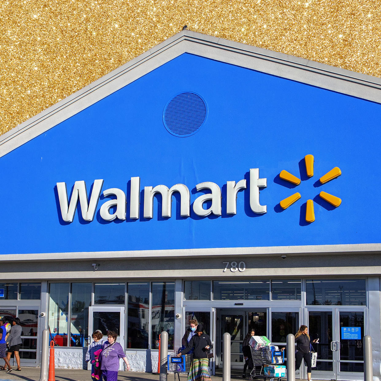 walmart store with glittery background