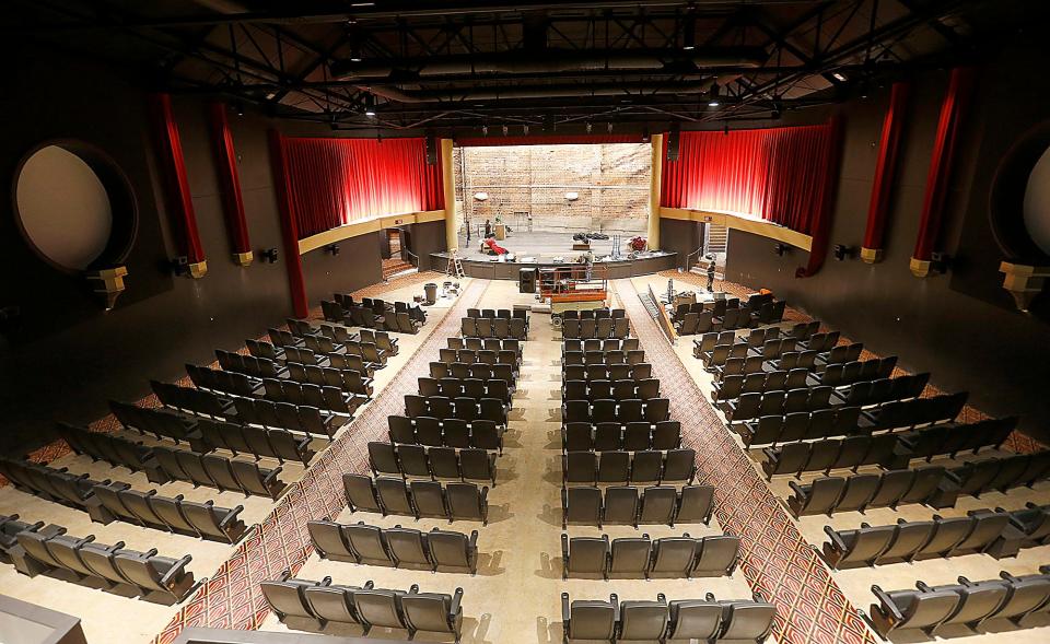 A view from the balcony of The Ashland as renovations continue for the theater's scheduled May 5 opening.