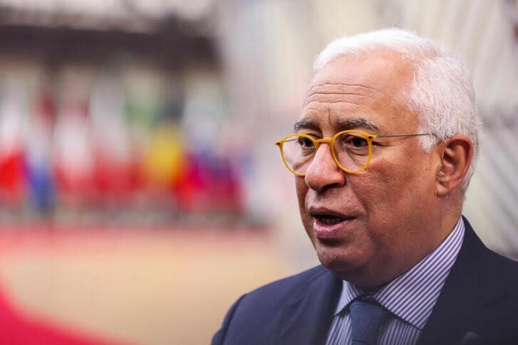 葡萄牙前總理柯斯塔（Antonio Costa）可望成為下一任歐盟理事會主席。Portuguese Prime Minister Antonio Costa speaks to the press as he attends a European Union leaders summit in Brussels, Belgium March 21, 2024. REUTERS/Johanna Geron/files