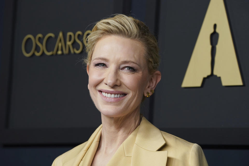 FILE - Cate Blanchett arrives at the 95th Academy Awards Nominees Luncheon at the Beverly Hilton Hotel in Beverly Hills, Calif., on Feb. 13, 2023. (Photo by Jordan Strauss/Invision/AP, File)
