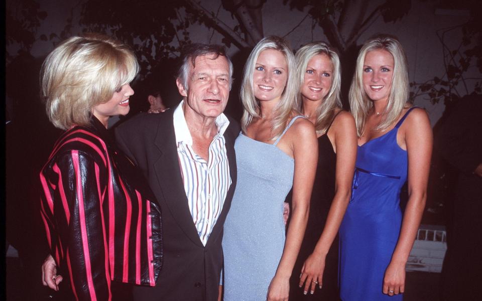 Hugh Hefner during Party for the Backstreet Boys at The Chateau Marmont Hotel - Getty Images