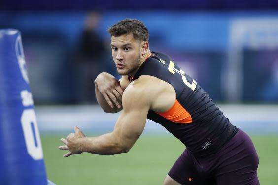 Nick Bosa is an impressive athlete and joins his brother Joey in the NFL (Getty)