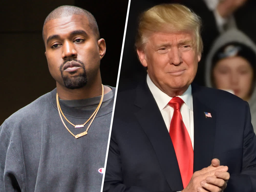 Kanye West (li.) will US-Präsident werden, Trump findet das "interessant". (Bild: Liam Goodner/shutterstock.com; Evan El-Amin/shutterstock.com [M])