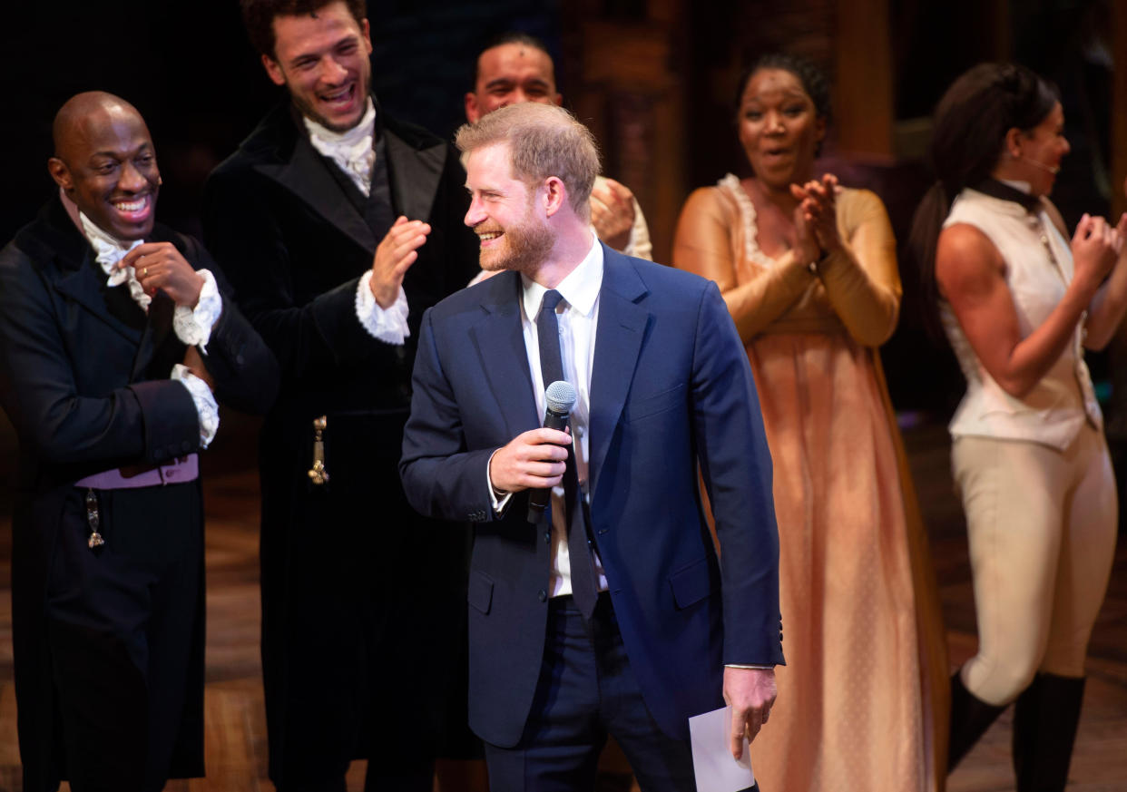 Prinz Harry bei der Galavorstellung des Musicals „Hamilton“ in London. (Bild: Getty Images)