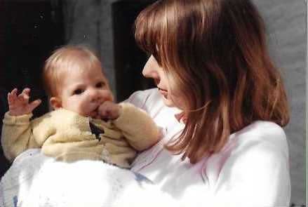 the author and her infant daughter in the mid80s
