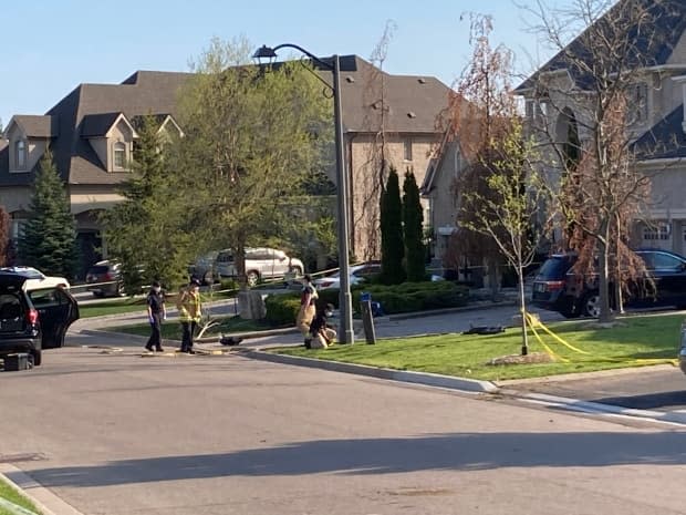 Two children were struck by the driver of a Mercedes in Vaughan on Sunday, police say. (Mark Bochsler/CBC - image credit)