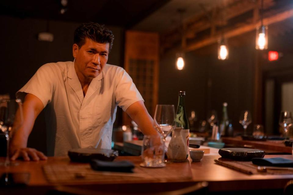 Tokyo-born Chef Yoshikazu Ebina, formerly a sous chef at the Den at Azabu on Miami Beach, mans the omakase counter at the new Omakase by Kazu at Hachidori Ramen Bar.