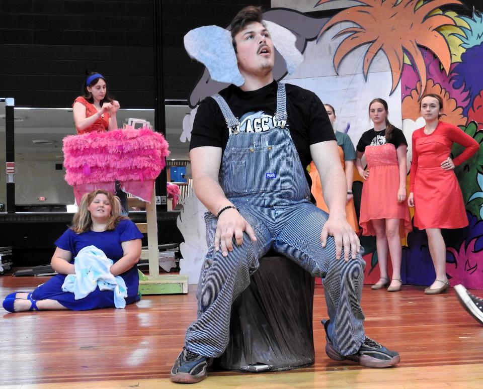 Darrian Besancon plays Horton the Elephant in the River View High School presentation of "Seussical: The Musical" based on the classic children's books of Dr. Seuss. Horton hears the Whos of Whoville who live on a flower and seeks to protect them when nobody else believes him.