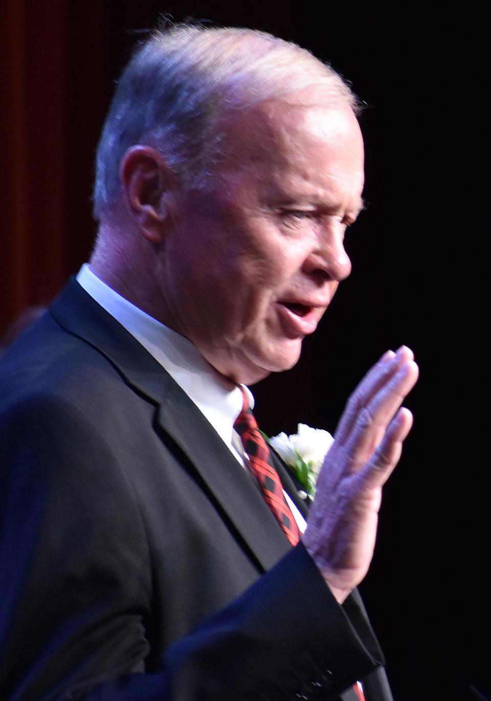 Mayor-elect Paul Coogan is sworn in at Fall River's inauguration of municipal officers Tuesday, Jan. 3, 2024 at B.M.C. Durfee High School in Fall River.