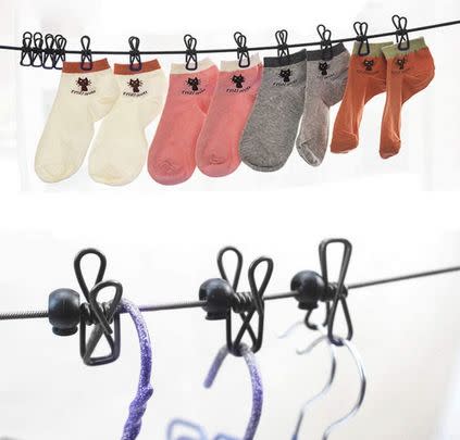 If you&#x002019;re going camping, try out this suction cup clothes line for drying your delicates