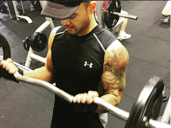 Guy trains hard at the gym now and has also cut out carbs and sugar. Source: Instagram