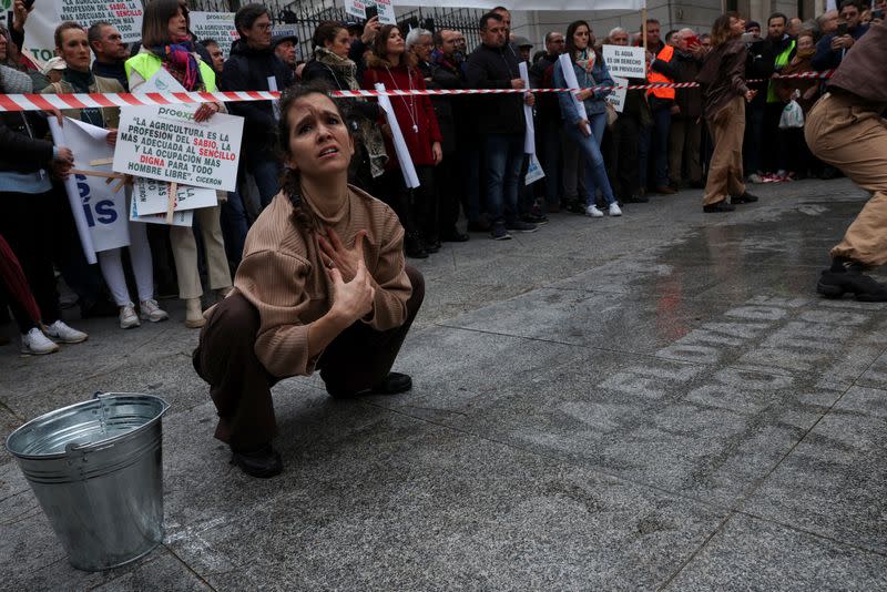 Protest against decision to increase the environmental flow of the Tagus River, in Madrid