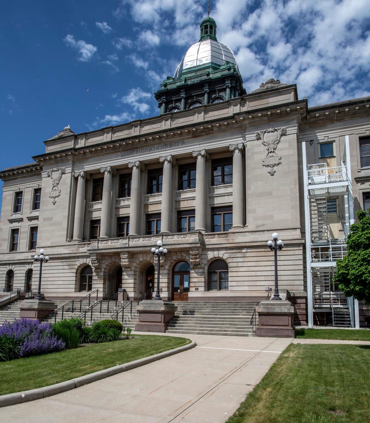 The exterior of the Manitowoc County Courthouse as seen, Friday, June 11, 2021, in Manitowoc, Wis.