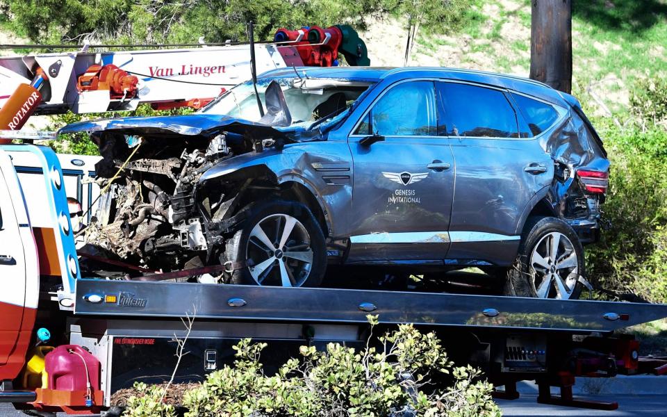 There was extensive damage to Tiger Woods' SUV - AFP