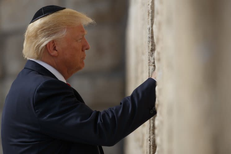 Trump at the Western Wall in Israel. (Photo: AP Images)