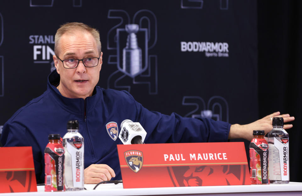 Florida Panthers coach Paul Maurice started behind an NHL bench with the Hartford Whalers in 1995. (Photo by Dave Sandford/NLI via Getty Images)