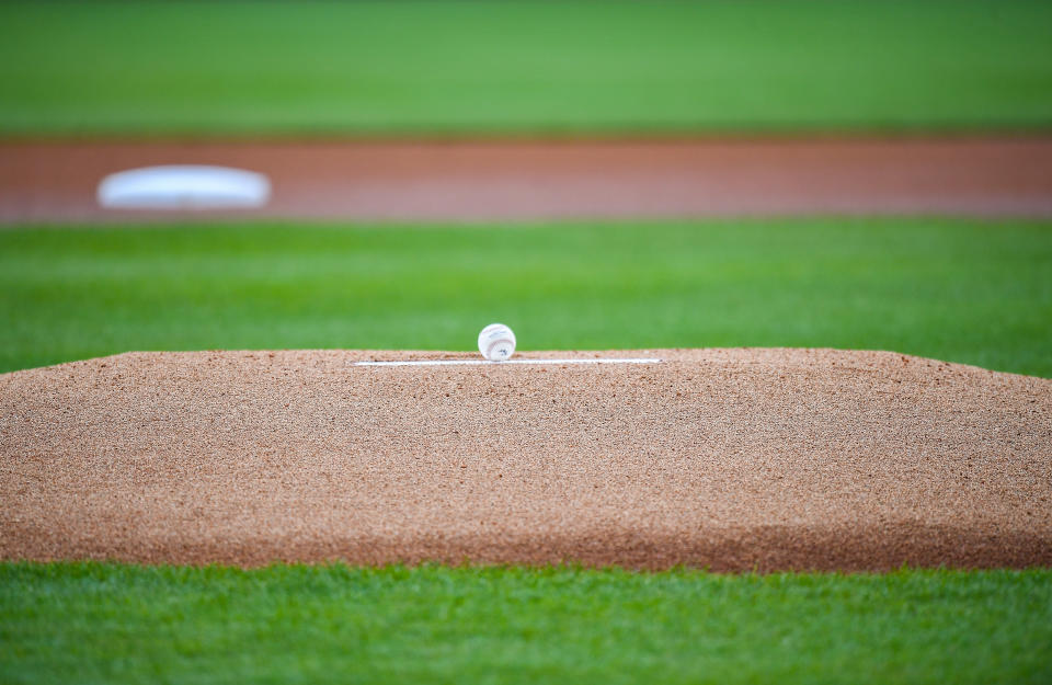 Japanese pitcher Roki Sasaki threw NBP's first perfect game in 28 years. (Photo by Mark Brown/Getty Images)