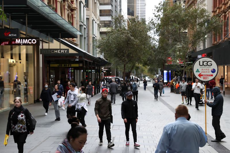 Increased foot traffic is seen in the city centre following the easing of restrictions implemented to curb the spread of the coronavirus disease (COVID-19) in Sydney