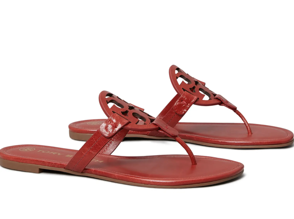 Tory Burch Miller Flip Flops in Poinsetta