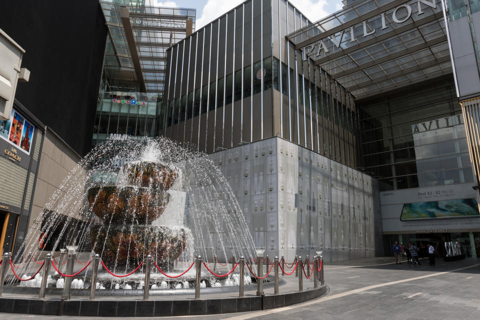 The entrance of the Pavilion shopping mall in Kuala Lumpur seen on on 18 March 2020, the first day of the Movement Control Order. (PHOTO: Fadza Ishak for Yahoo Malaysia)