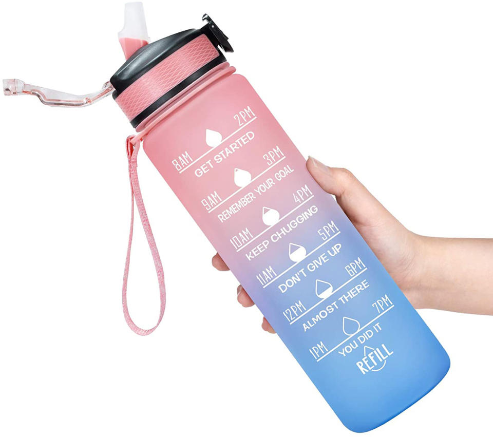 Venture Pal 32oz Motivational Fitness Sports Water Bottle with Time Marker & Straw, best gifts for new moms