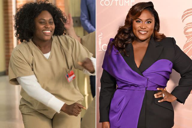 <p>Netflix;Getty</p> Danielle Brooks in "Orange is the New Black" side by side the actress in 2024.