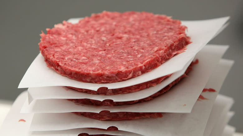 raw beef patties