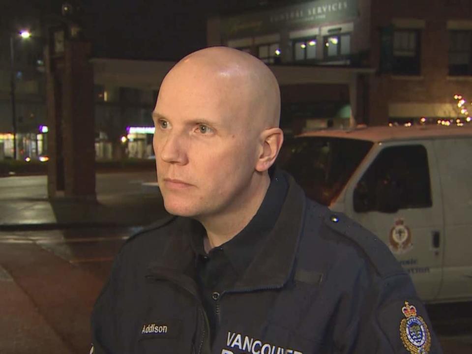 VPD Sgt.  Steve Addison says much is still unknown about the incident and the Independent Investigations Bureau will determine how many officers fired their guns.  (Eric Pankratz/CBC - photo credit)