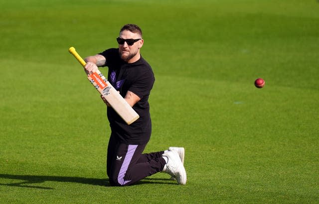 Brendon McCullum at England practice