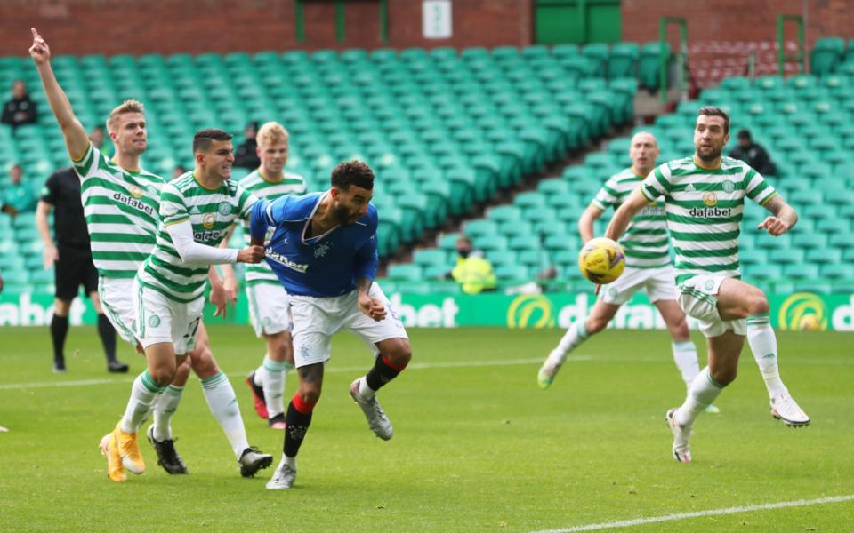 Rangers' Connor Goldson scores their first goal - RUSSELL CHEYNE/Reuters