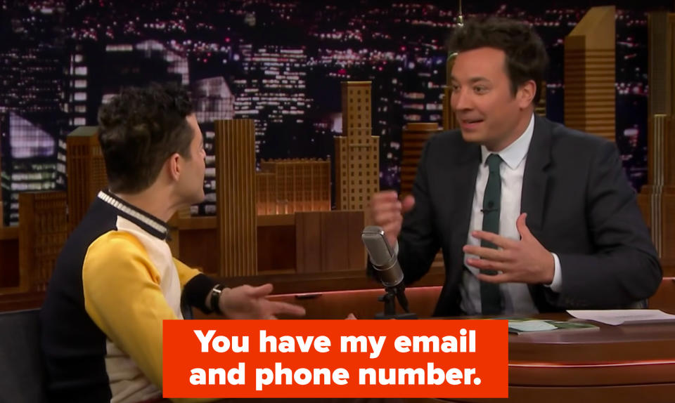 Rami saying, "You have my email and phone number"