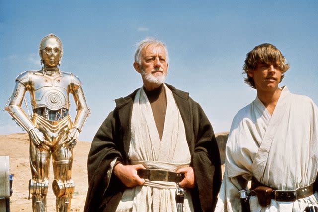 Lucasfilm Anthony Daniels, Alec Guiness, and Mark Hamill in 'Star Wars: Episode IV — A New Hope'