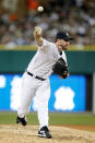 DETROIT, MI - OCTOBER 03: Justin Verlander #35 of the Detroit Tigers throws a pitch against the New York Yankees during Game Three of the American League Division Series at Comerica Park on October 3, 2011 in Detroit, Michigan. (Photo by Gregory Shamus/Getty Images)