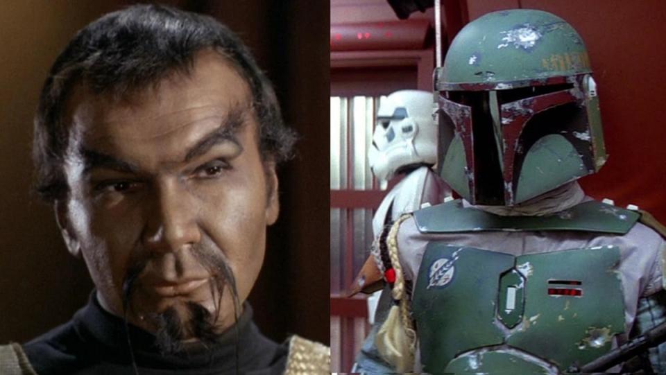 Kor, the first Klingon on Star Trek, and Boba Fett, the first Mandalorian armor wearer in Star Wars.