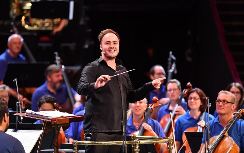BBC Philharmonic chief guest conductor Ben Gernon with the orchestra at the Proms - Chris Christodoulou
