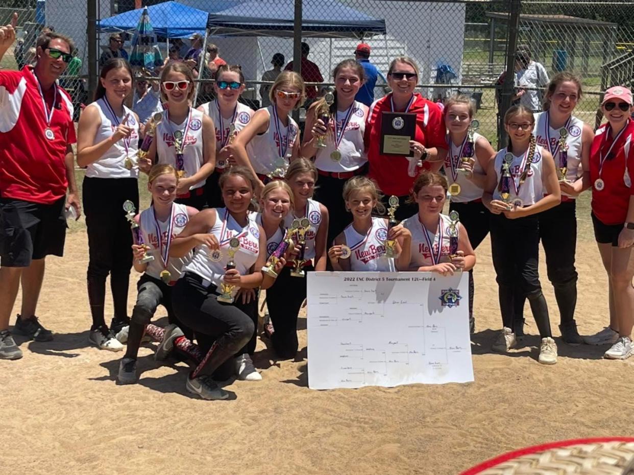 New Bern softball 12U all-stars won the District 5 championship last week and will play in the state tournament in Havelock starting Saturday.