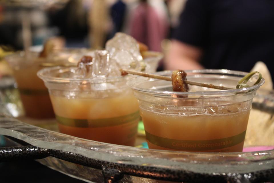 Beverages from Short's Burger and Shine, one of 26 restaurants, bars and cafés participating in Top Chef: Downtown Iowa City 2023 Feb. 27 at the Graduate Hotel in Iowa City.