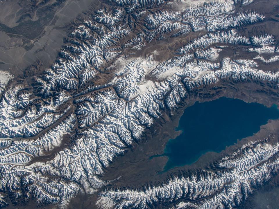 The mountain lake of Issyk Kul in Kyrgyzstan 