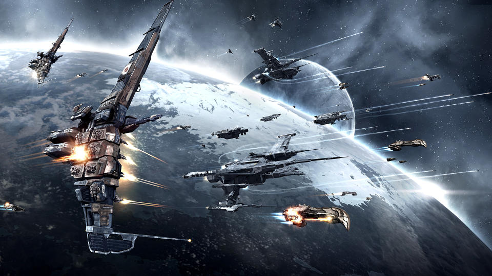 One of EVE Online's space battles