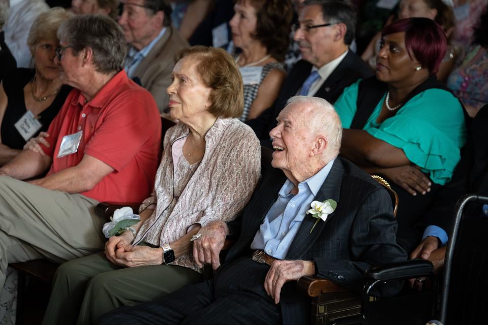 Jimmy and Rosalynn Carter celebrated their 75th wedding anniversary with family, friends and special guests Saturday July 10, 2021 in Plains, Georgia.