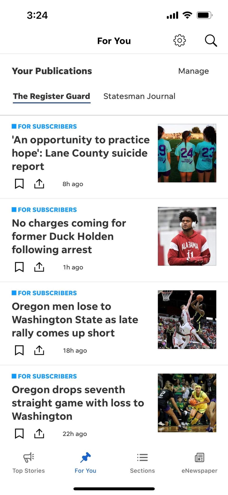 Catch up on news from around the USA TODAY Network on the Coloradoan App with the "For You" function.